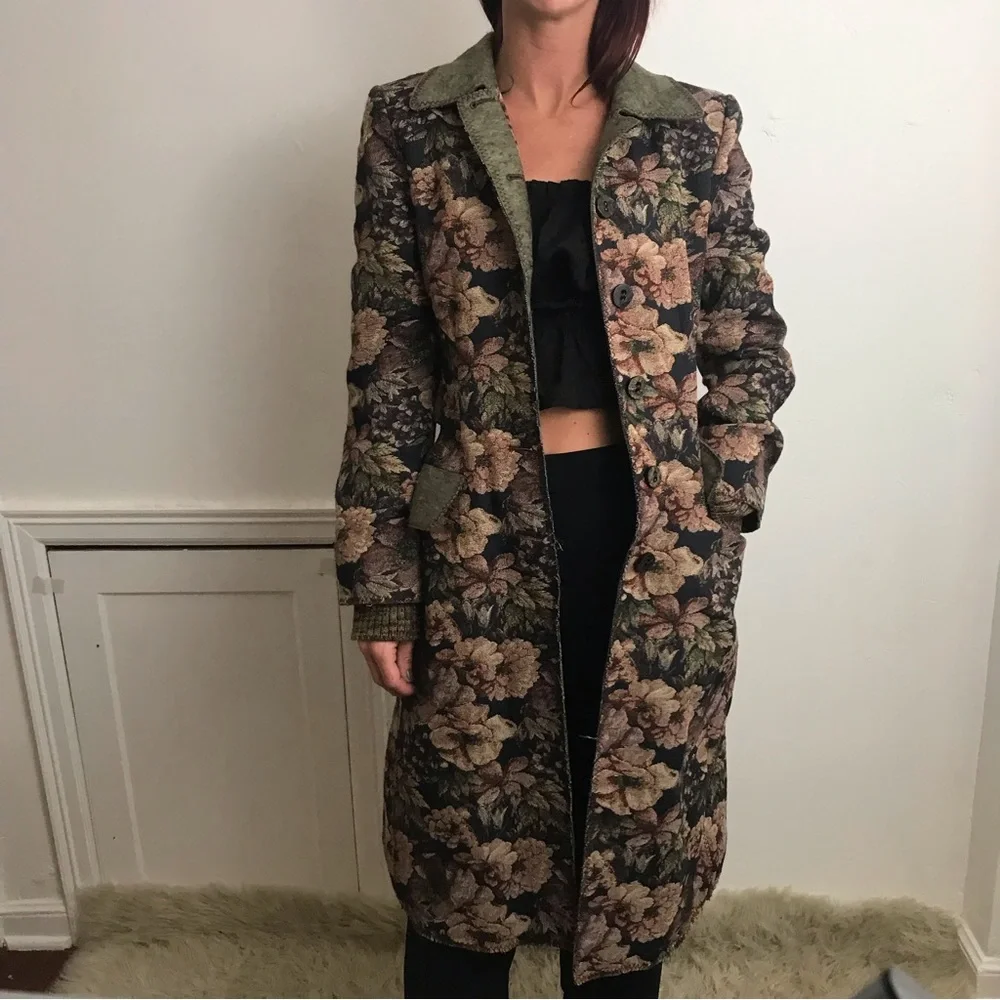 Philosophy Di Alberta Ferretti 90’s Romantic Tapestry Maxi Runway Rare Coat - Picture 16 of 16